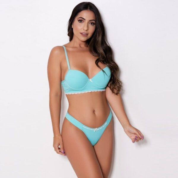 Turquoise Padded Bra & Panty Set – Soft Elegance with Everyday Comfort