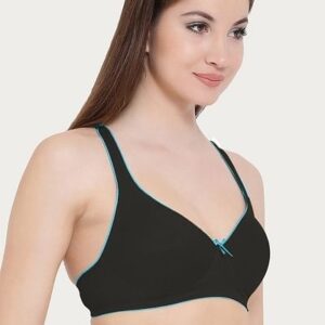 Larina Comfort Fit Non-Padded Bra – Black & Sky Blue