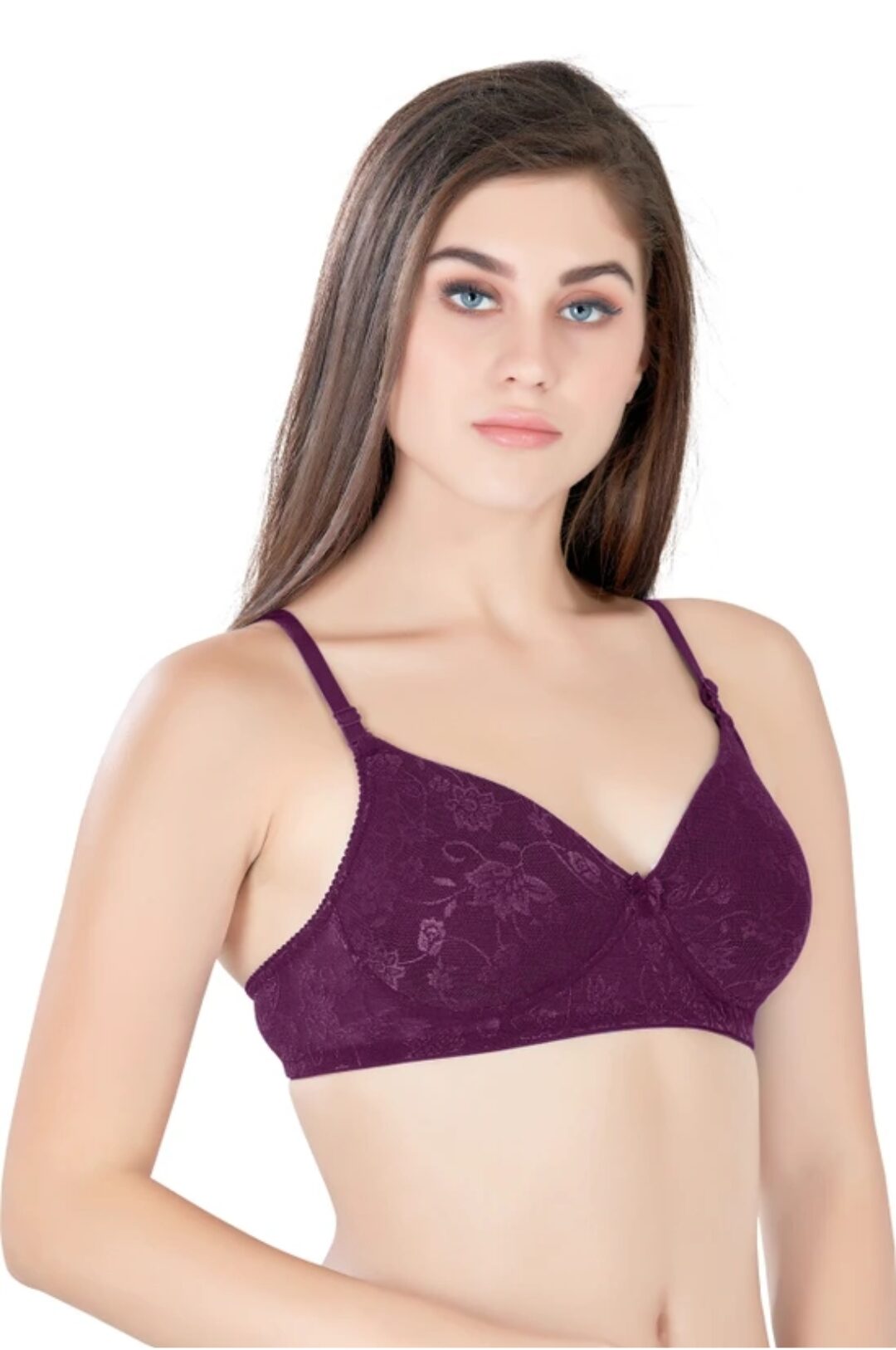Larina Royal Plum Floral Comfort Bra - Image 6